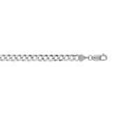 14K White Gold 5.7mm Comfort Curb 24 Chain with Lobster Lock